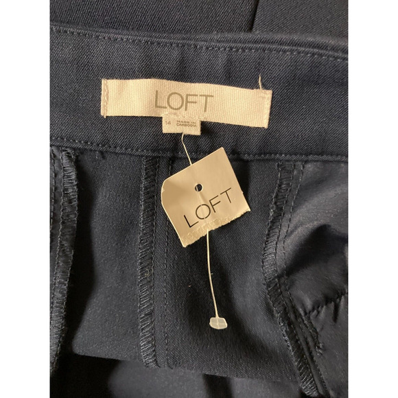 Ann Taylor LOFT NEW Navy Blue Sailor Trouser Pants Size 14 w/ Pockets - Picture 3 of 3